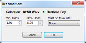 Bet conditions